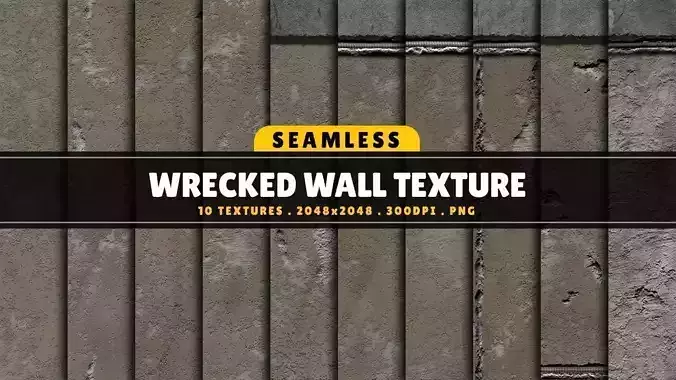 Texture Pack Seamless Wrecked Wall Vol 01