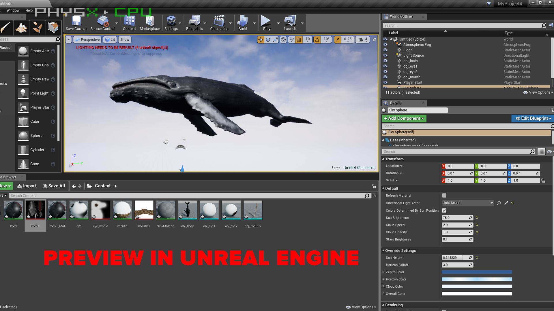 humpback whale Low-poly 3D model_7