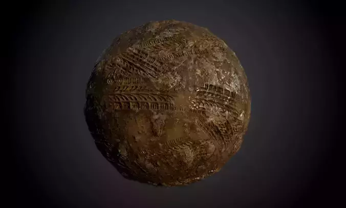 Mud Dirt Tire Track Stone Ground Seamless PBR Texture