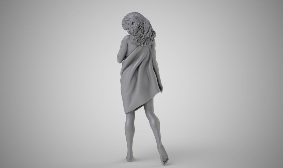 Patrician woman in dress 3D print model_2