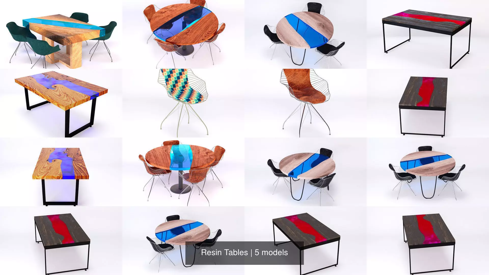 Resin Tables 3D Model Collection_0