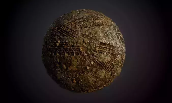 Mud Dirt Stone Soil Tire Track Seamless PBR Texture