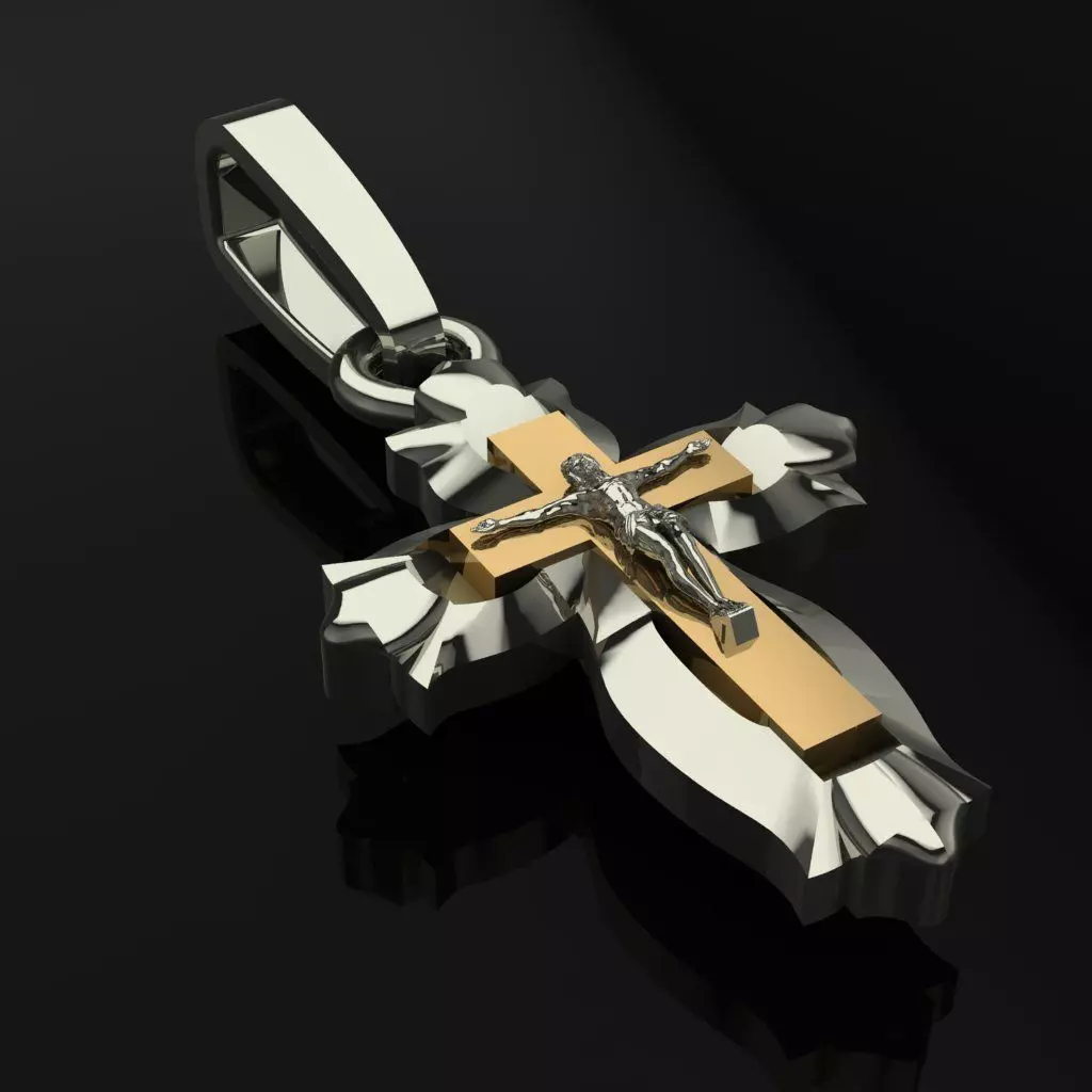 Cross with Jesus Christ 3D print model_0