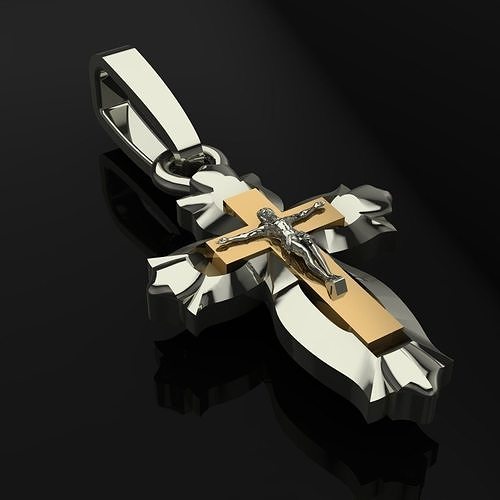 Cross with Jesus Christ 3D print model