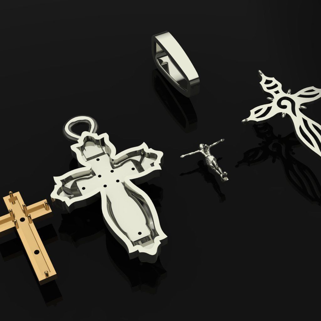Cross with Jesus Christ 3D print model_5