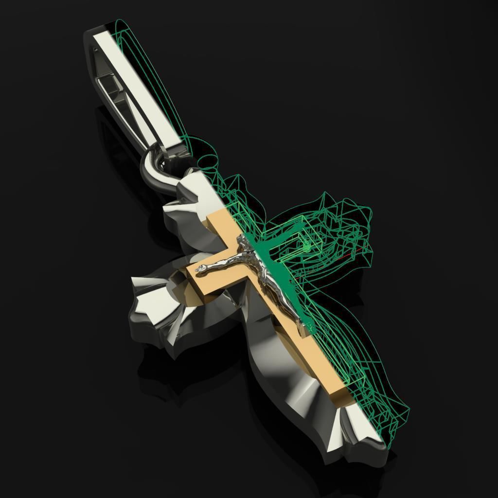 Cross with Jesus Christ 3D print model_8