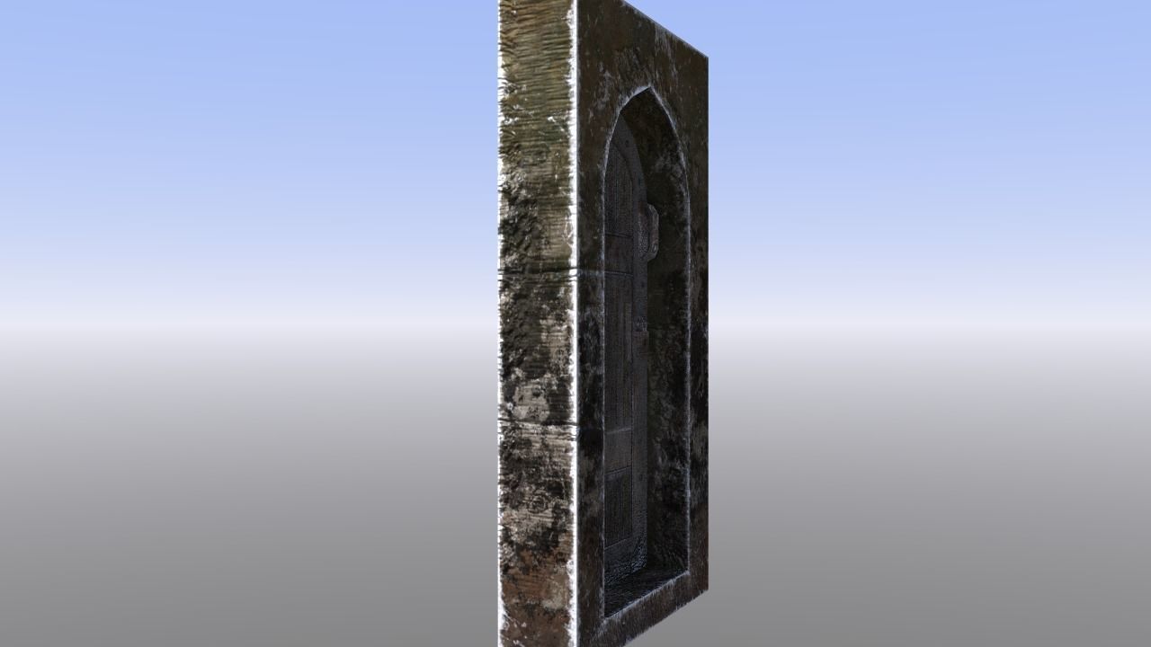 Medieval Dungeon or castle door Low-poly 3D model_6