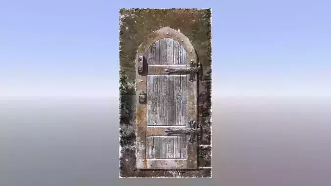 Medieval Dungeon or castle door Low-poly 3D model