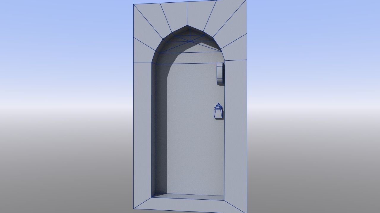 Medieval Dungeon or castle door Low-poly 3D model_7