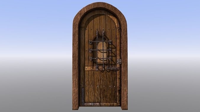 Dungeon Door castle or protected entryway Low-poly 3D model