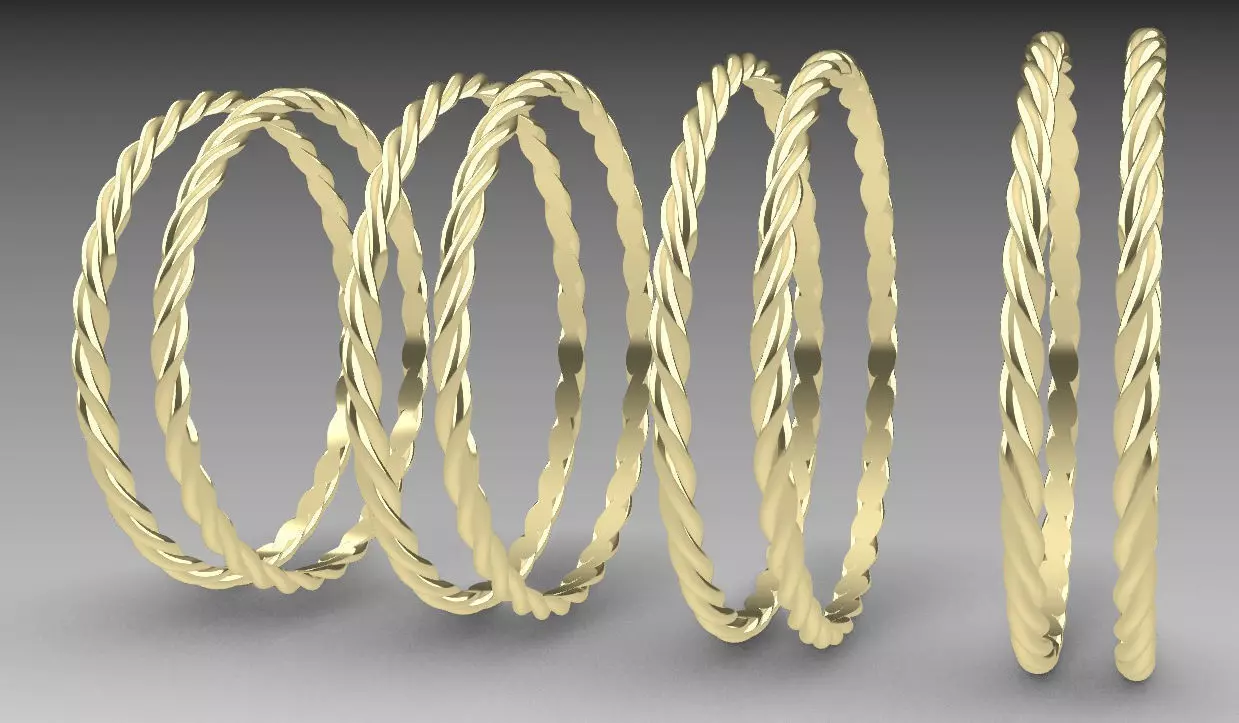 Rope ring model part 3D print model_0