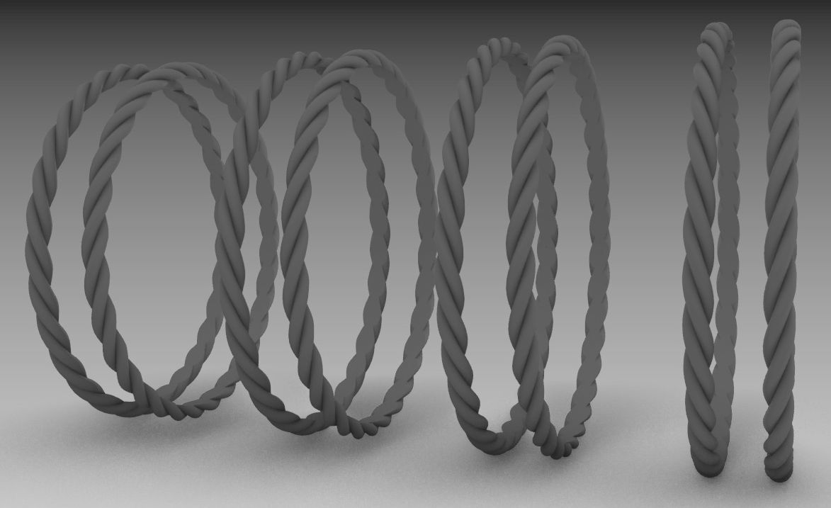 Rope ring model part 3D print model_1