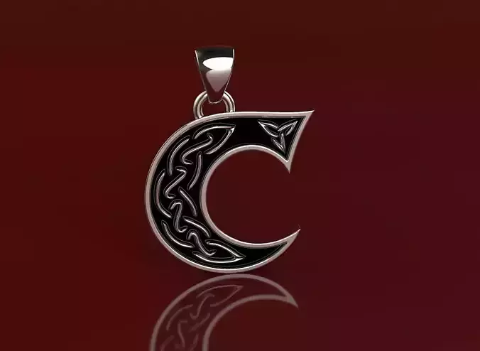 Letter pendant 3 with celtic pattern