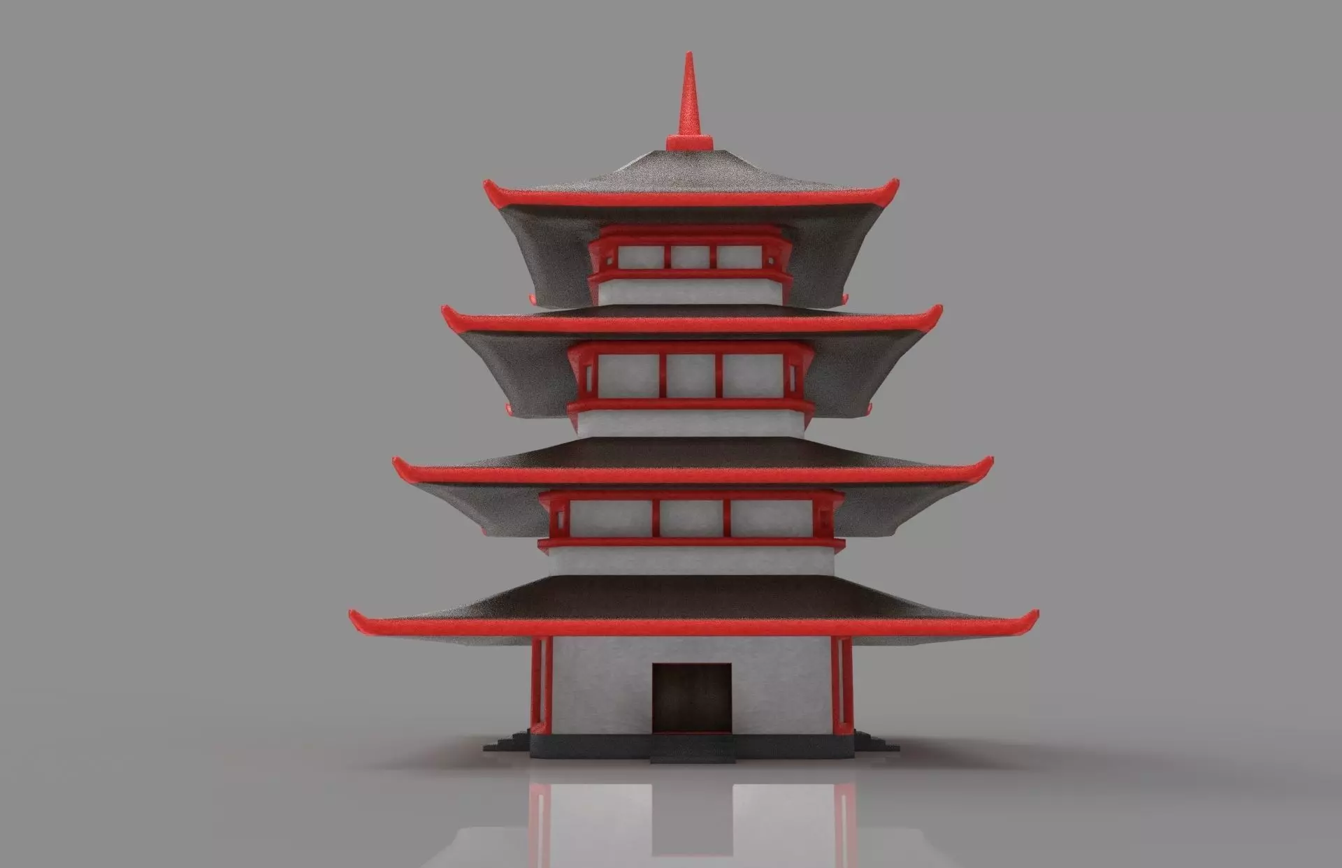 3D Pagoda Model with 4k textures Low-poly 3D model_0