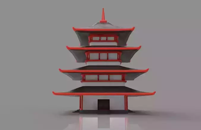 3D Pagoda Model with 4k textures