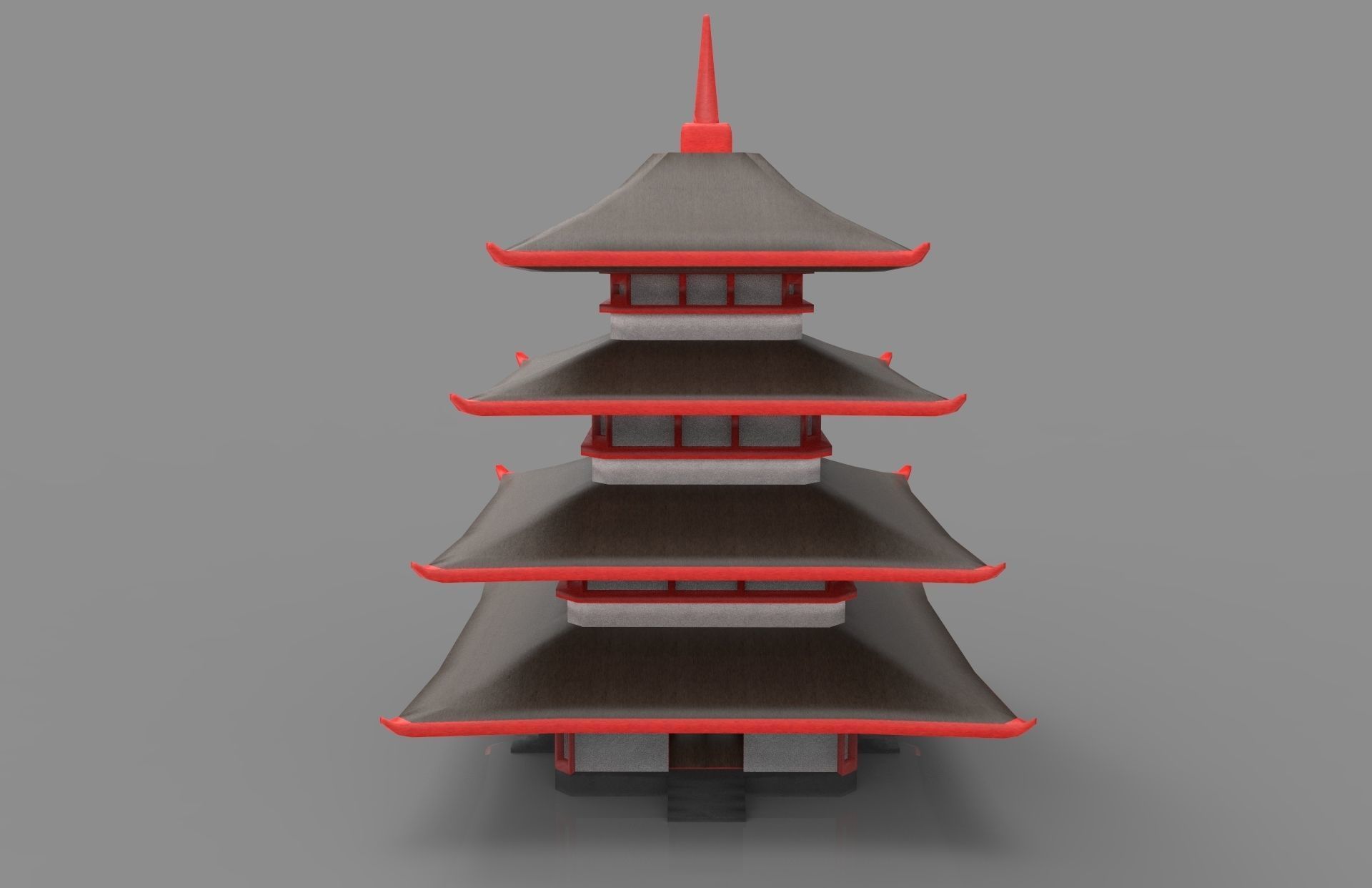 3D Pagoda Model with 4k textures Low-poly 3D model_9