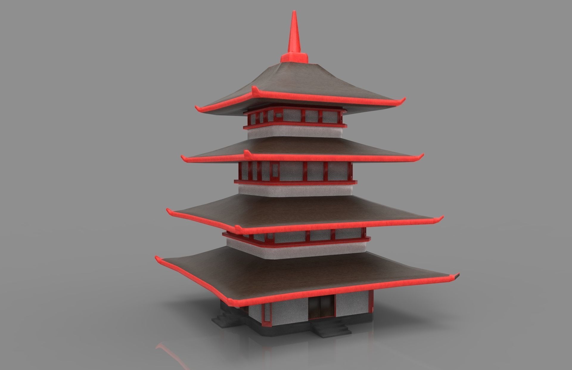 3D Pagoda Model with 4k textures Low-poly 3D model_2