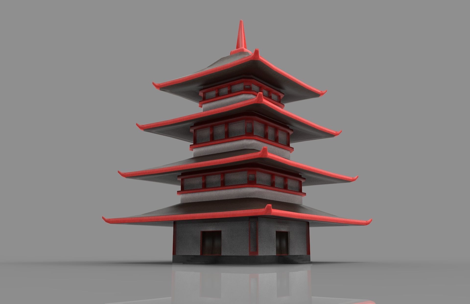 3D Pagoda Model with 4k textures Low-poly 3D model_6