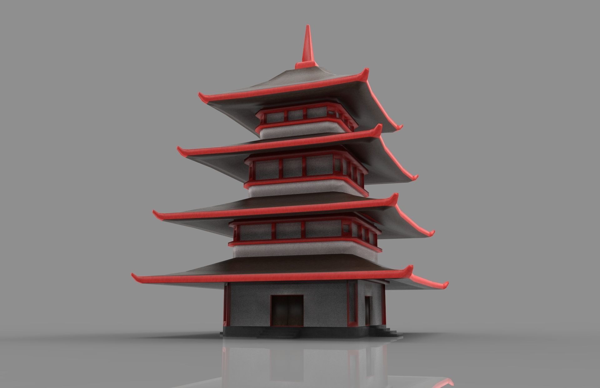 3D Pagoda Model with 4k textures Low-poly 3D model_5