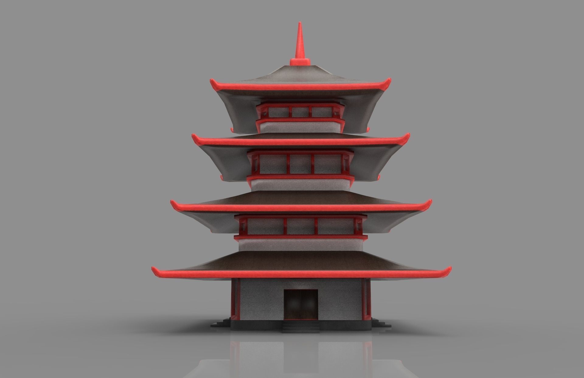 3D Pagoda Model with 4k textures Low-poly 3D model_4