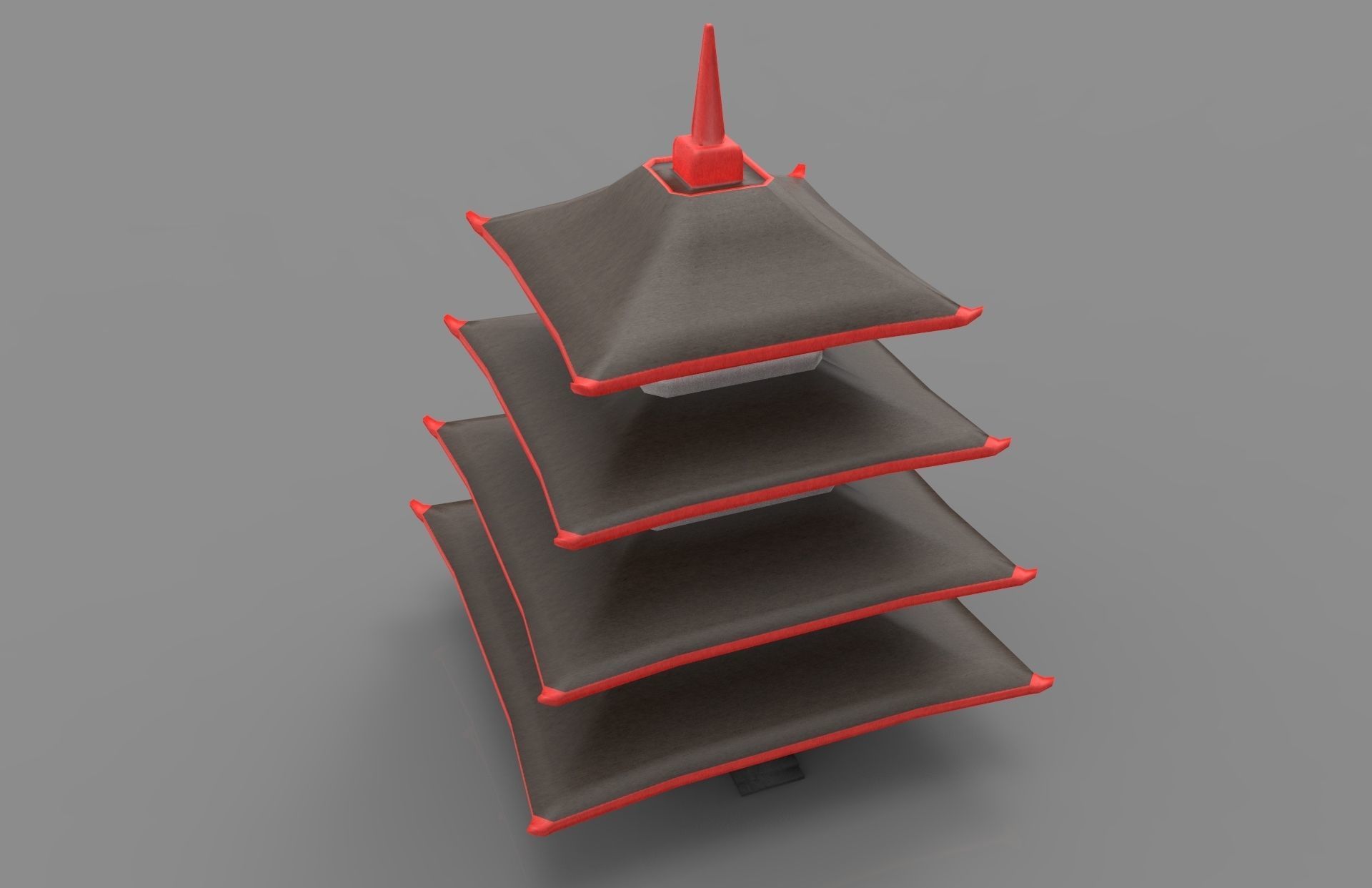 3D Pagoda Model with 4k textures Low-poly 3D model_7