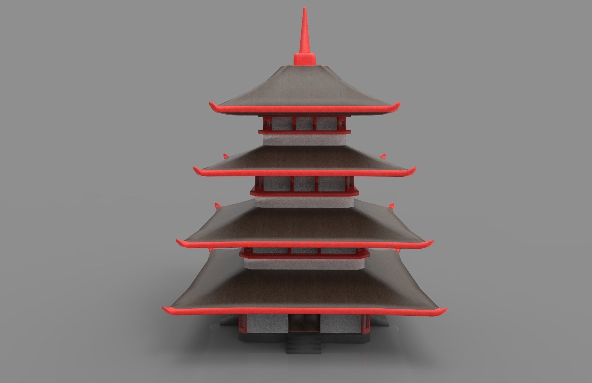 3D Pagoda Model with 4k textures Low-poly 3D model_3