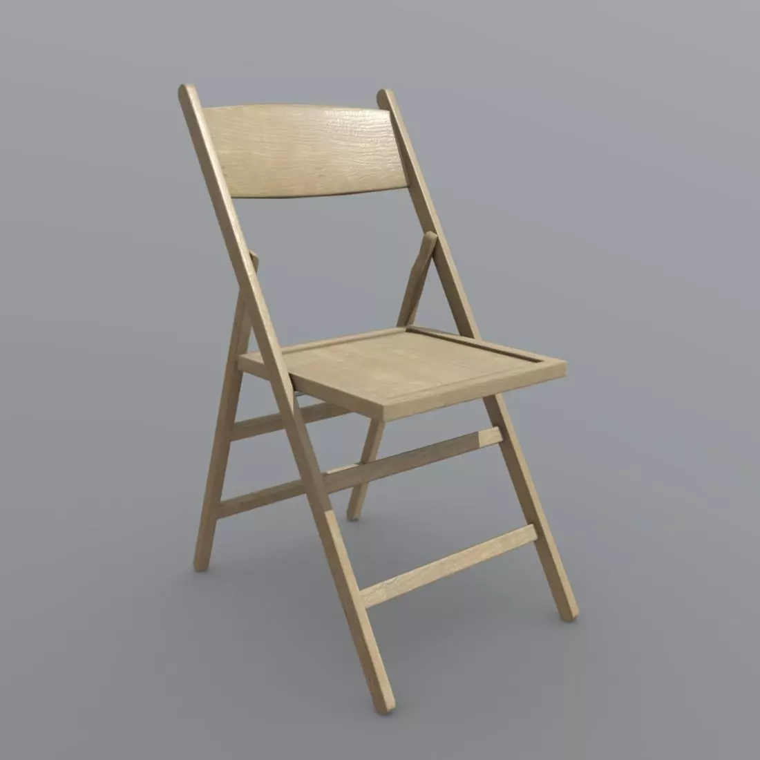 Folding Chair Low-poly 3D model_0