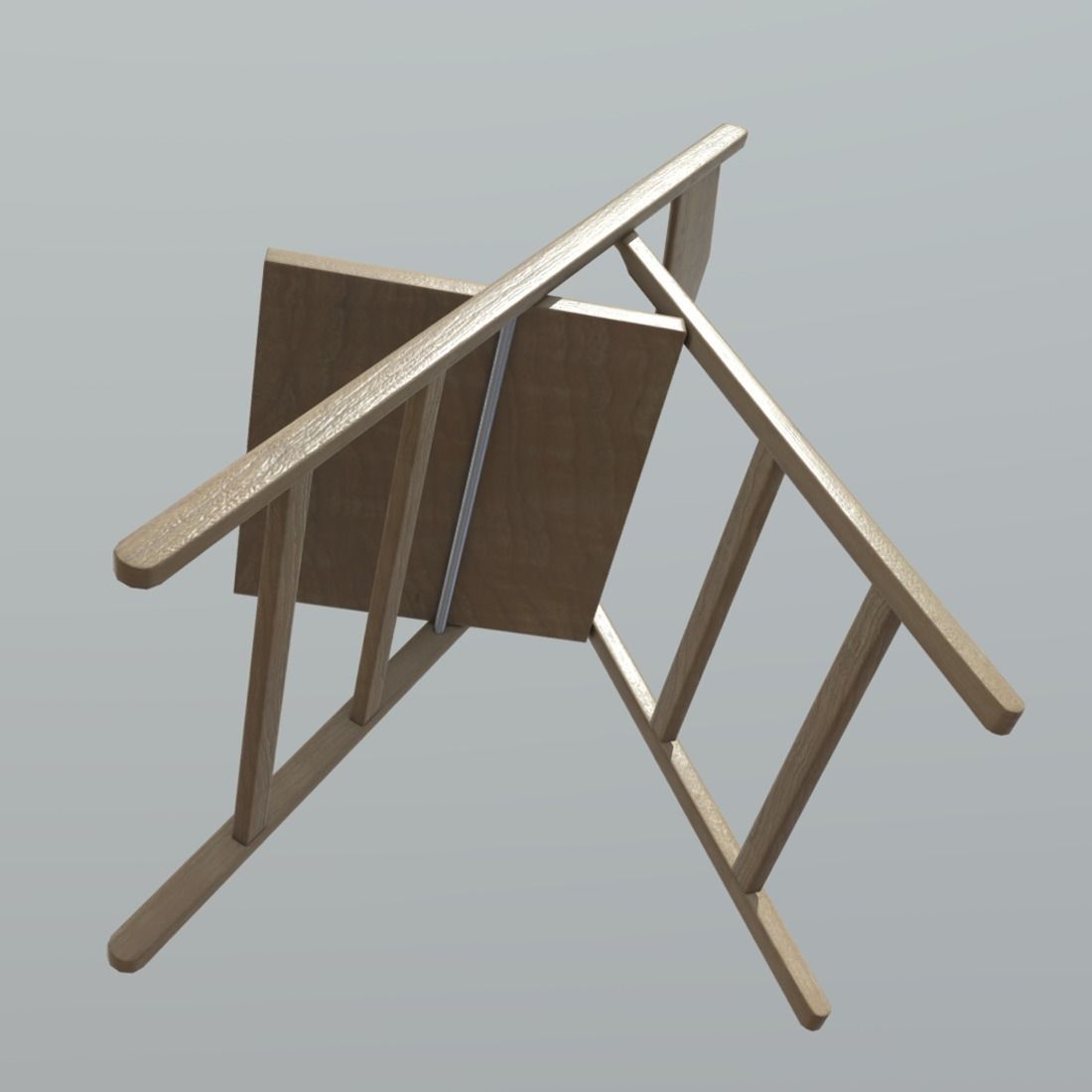 Folding Chair Low-poly 3D model_7