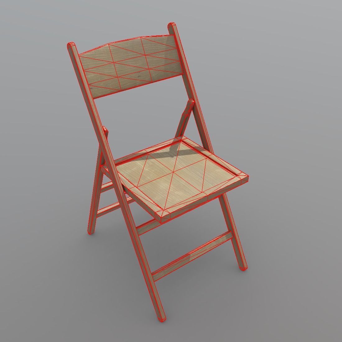 Folding Chair Low-poly 3D model_8