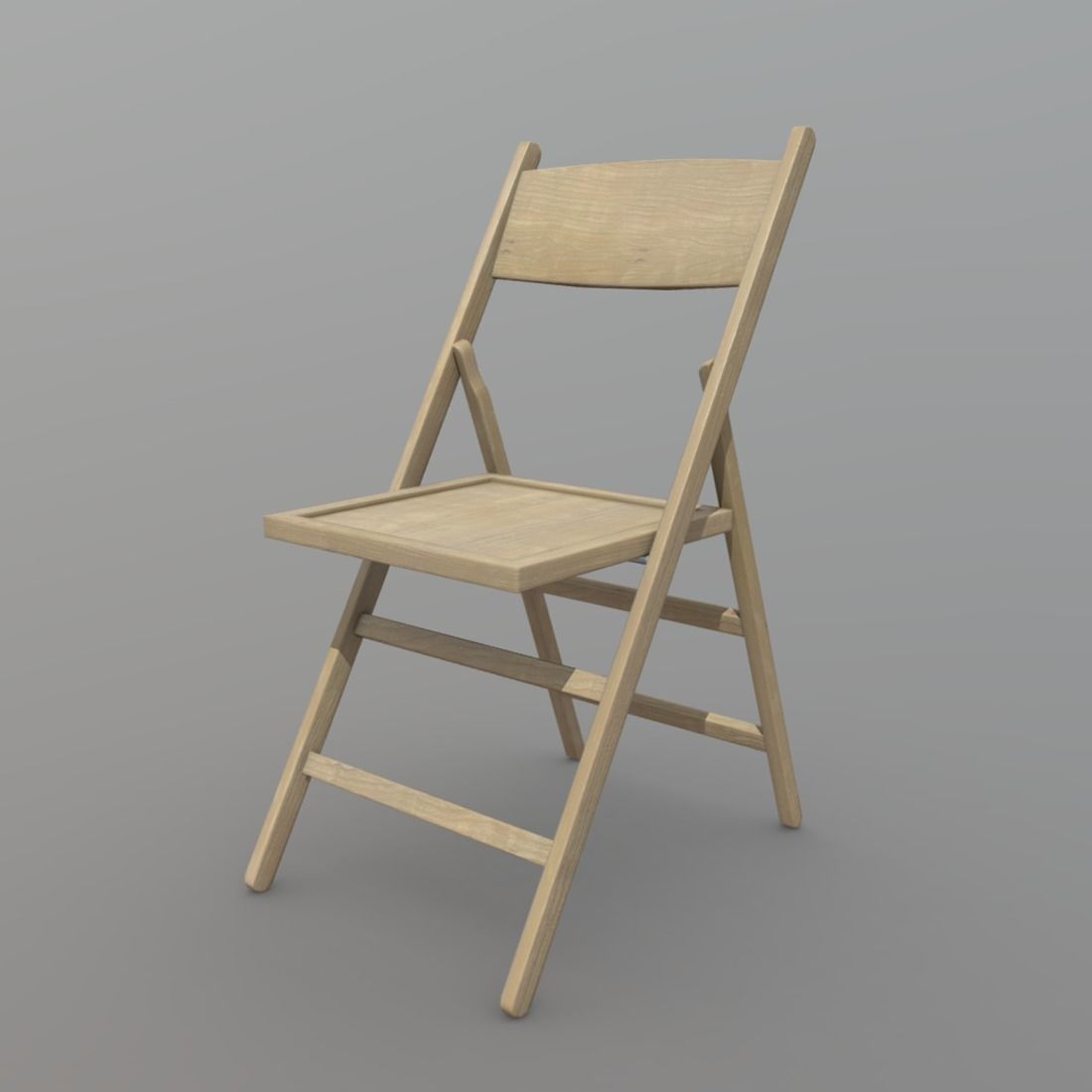 Folding Chair Low-poly 3D model_2