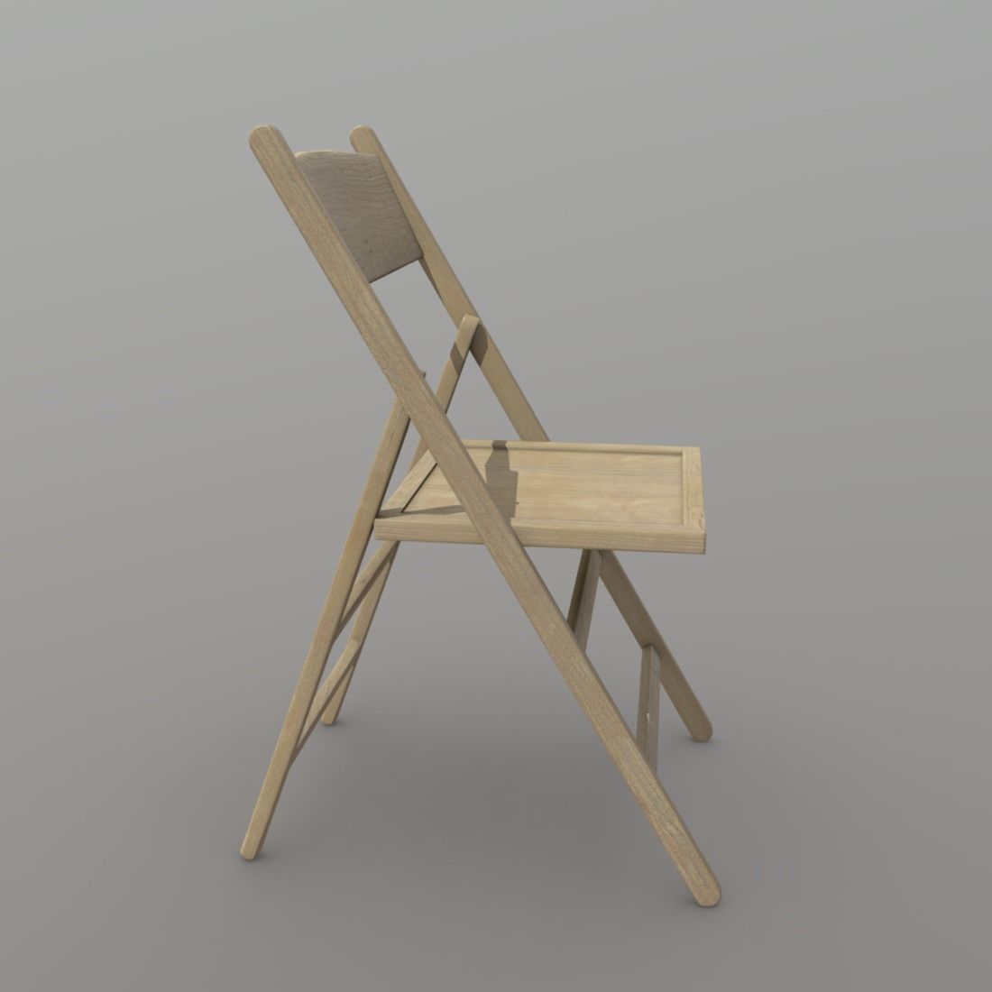 Folding Chair Low-poly 3D model_5