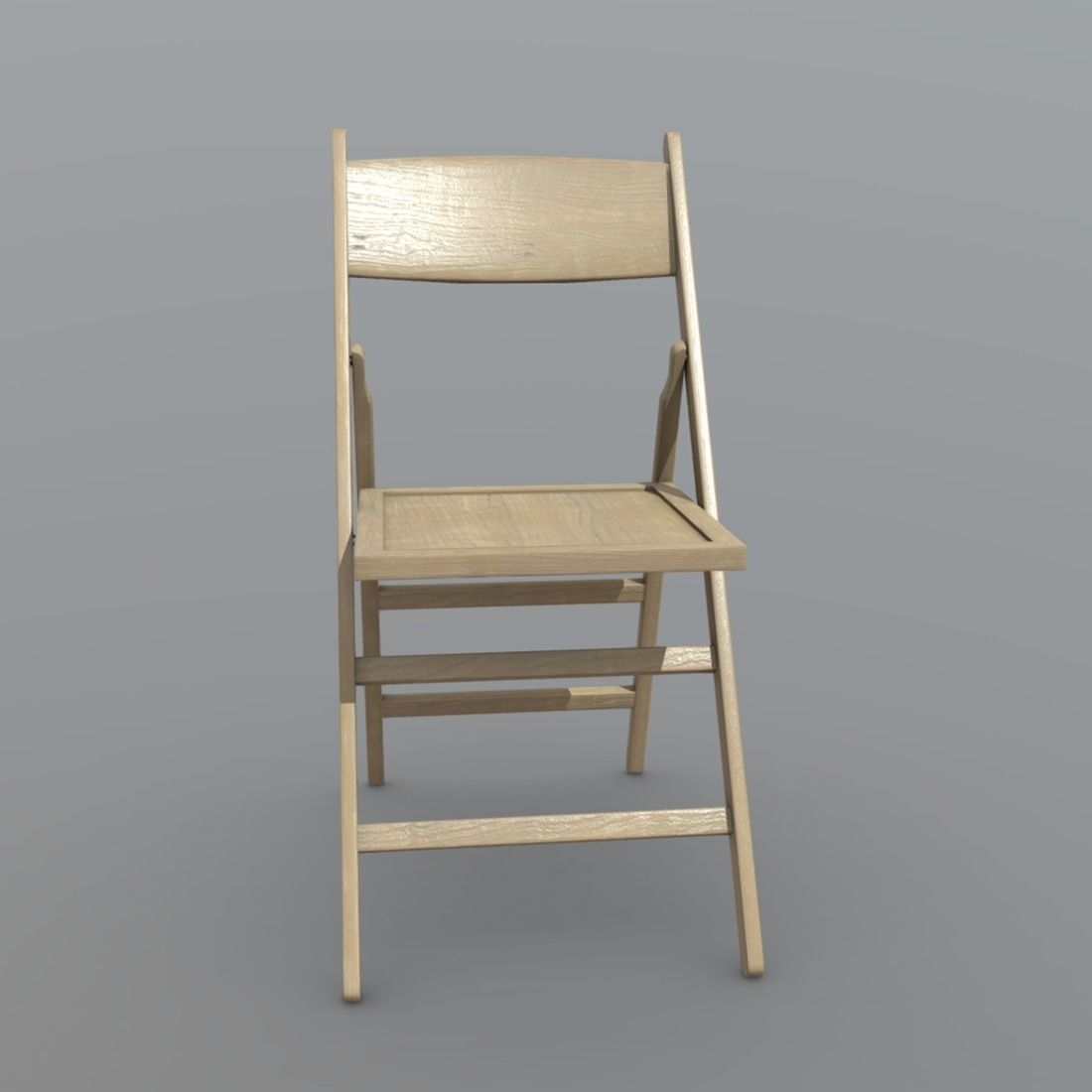 Folding Chair Low-poly 3D model_1