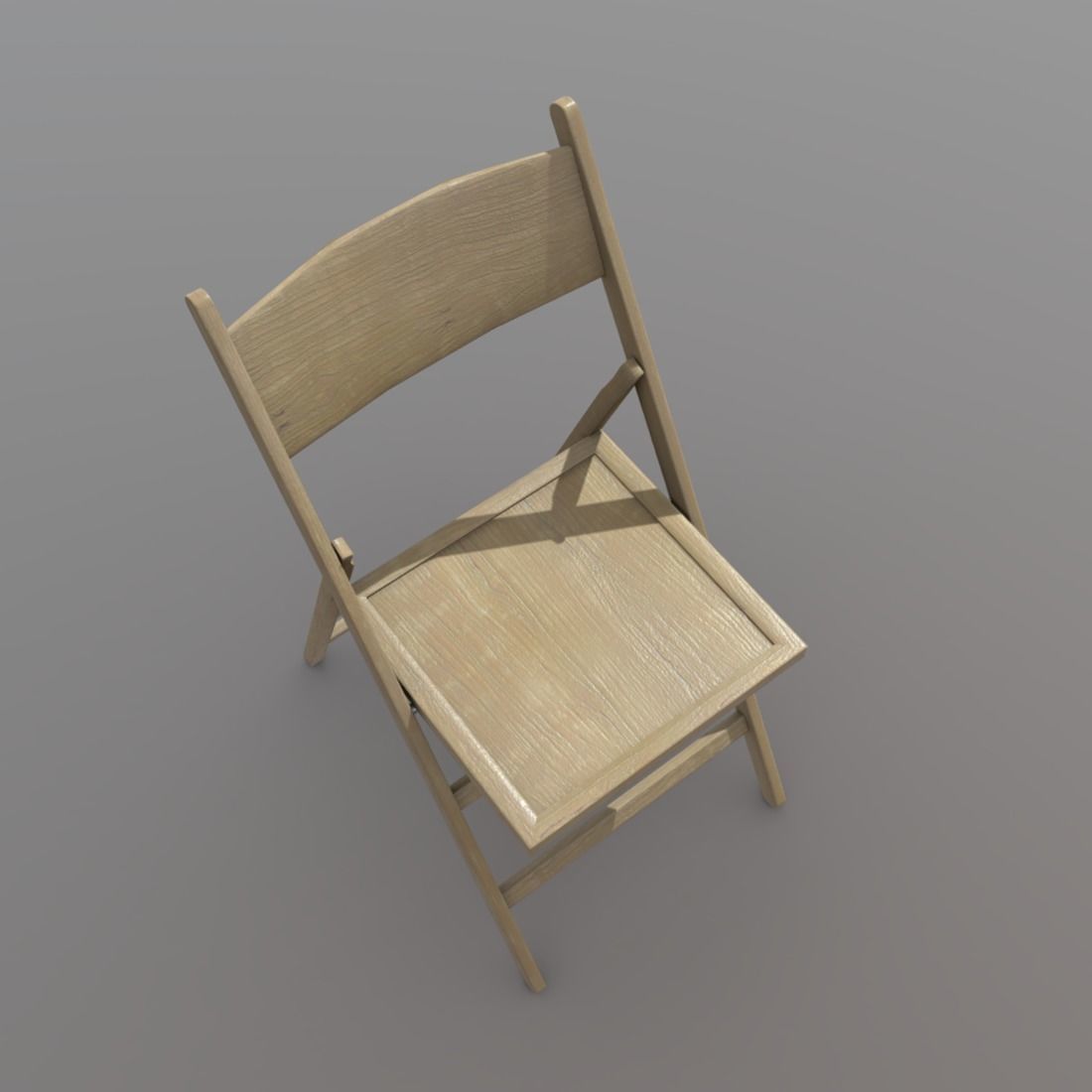 Folding Chair Low-poly 3D model_6