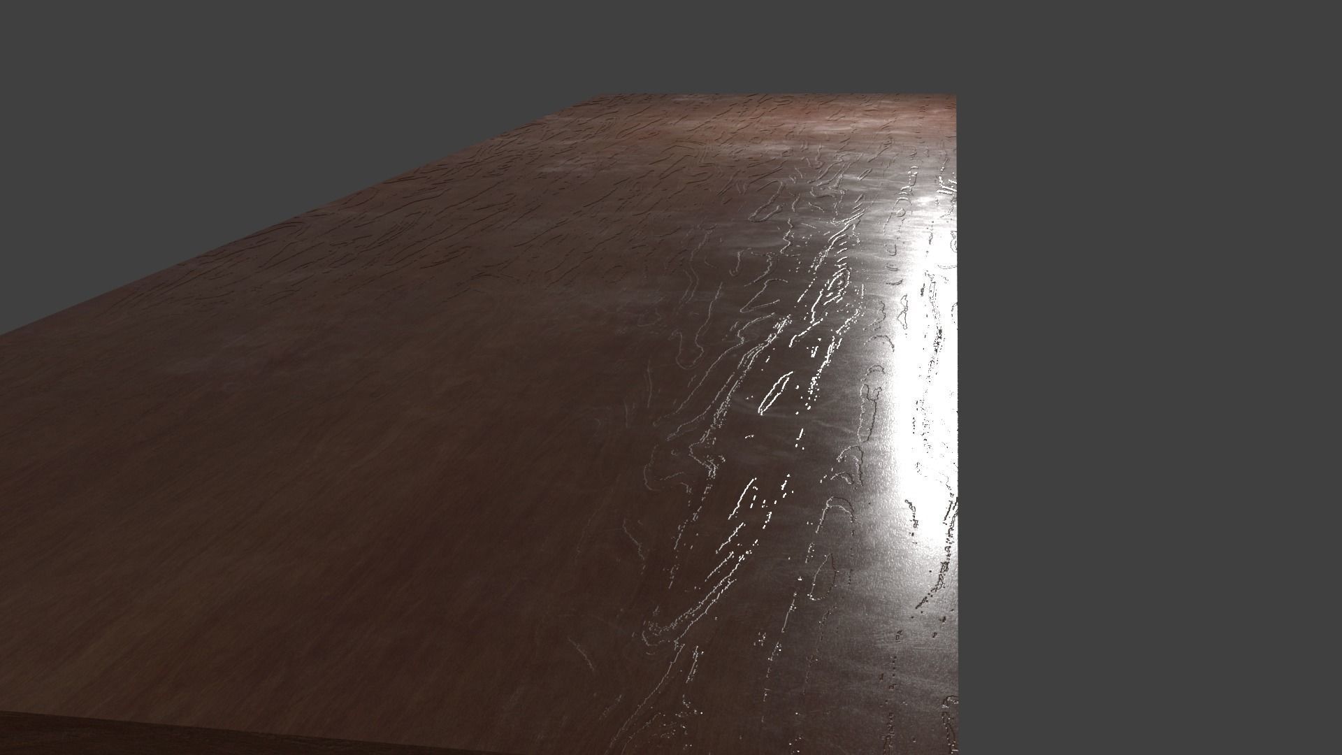 Wooden TV stand Low-poly 3D model_3