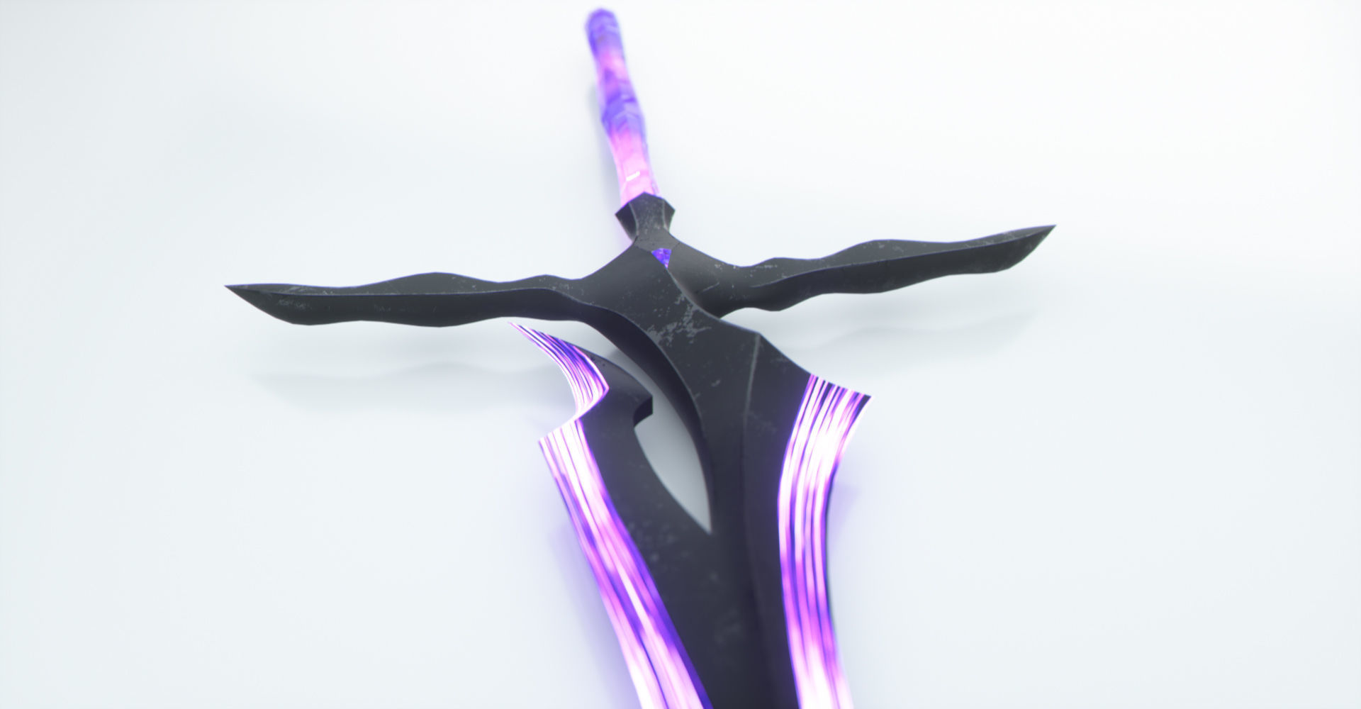 Magical Crystal Sword with Glowing Blade Low-poly 3D model_6