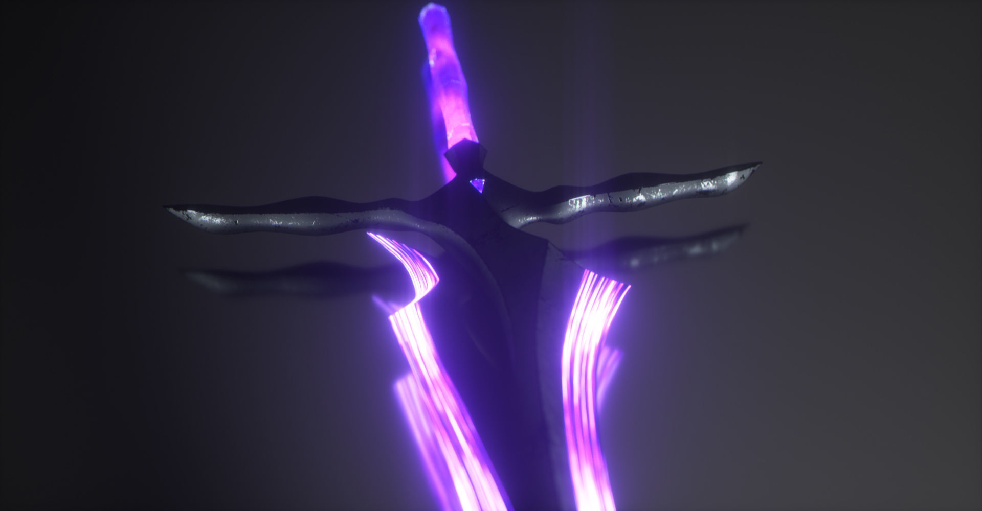 Magical Crystal Sword with Glowing Blade Low-poly 3D model_4