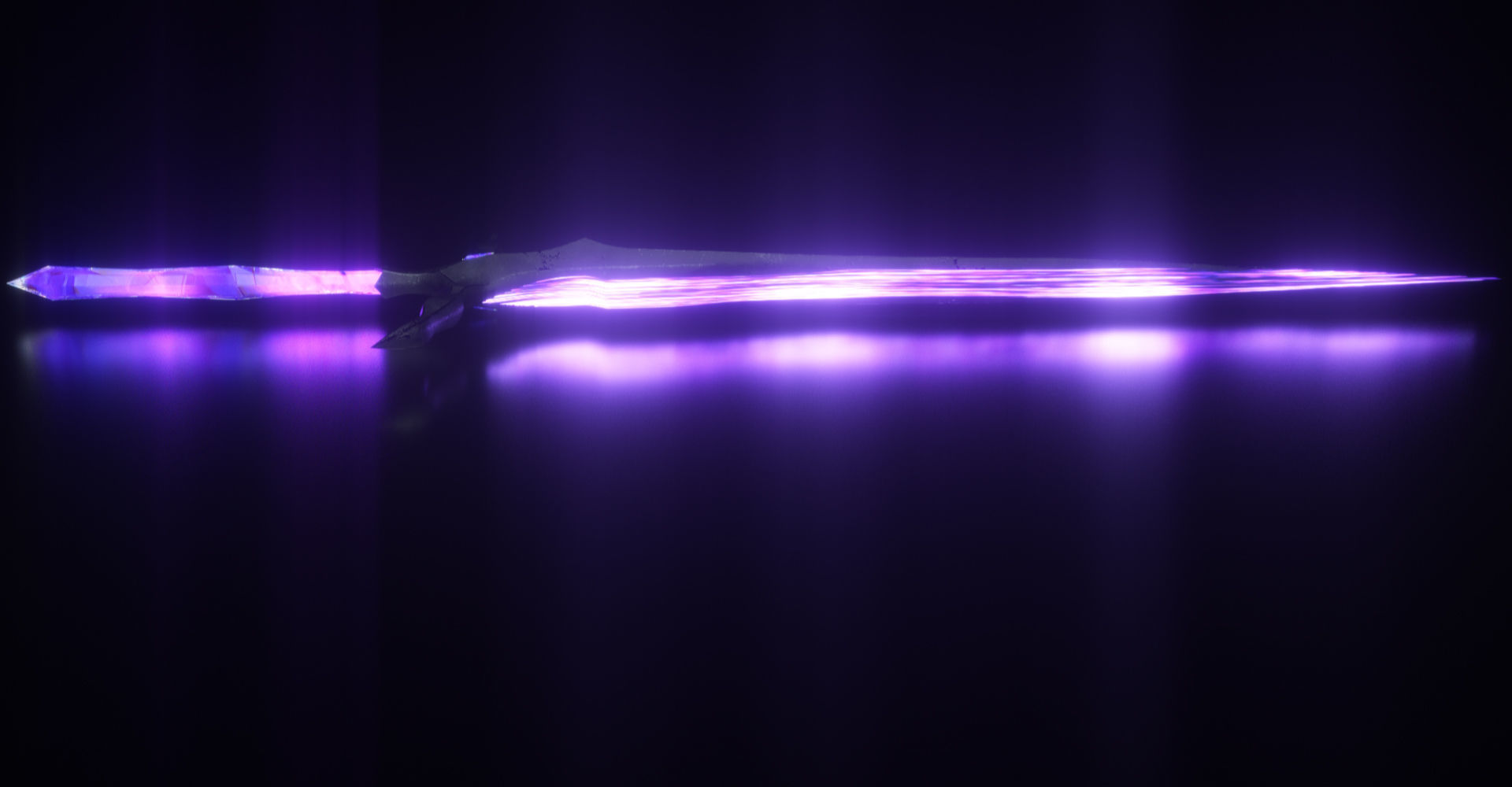 Magical Crystal Sword with Glowing Blade Low-poly 3D model_11