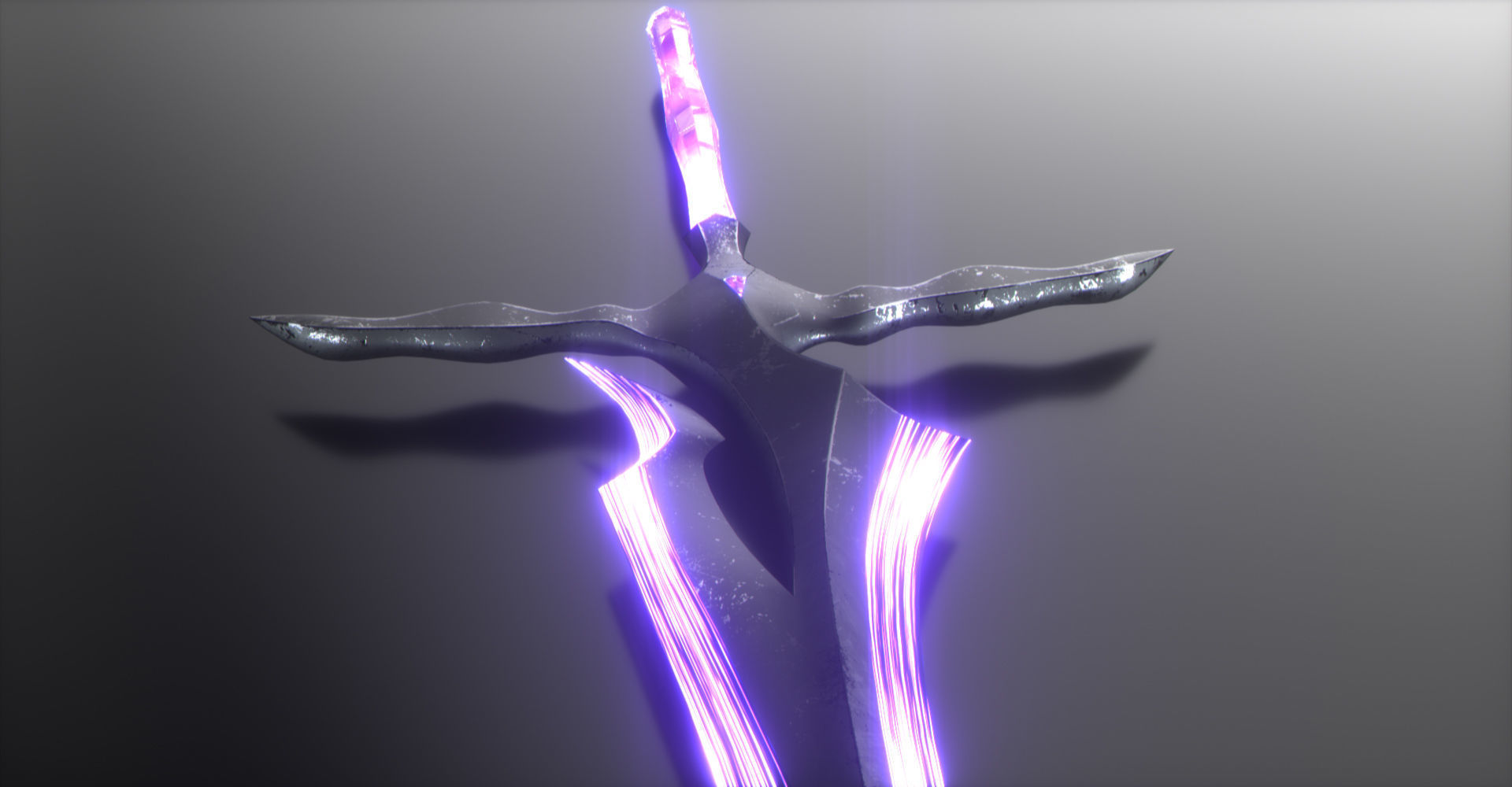 Magical Crystal Sword with Glowing Blade Low-poly 3D model_5