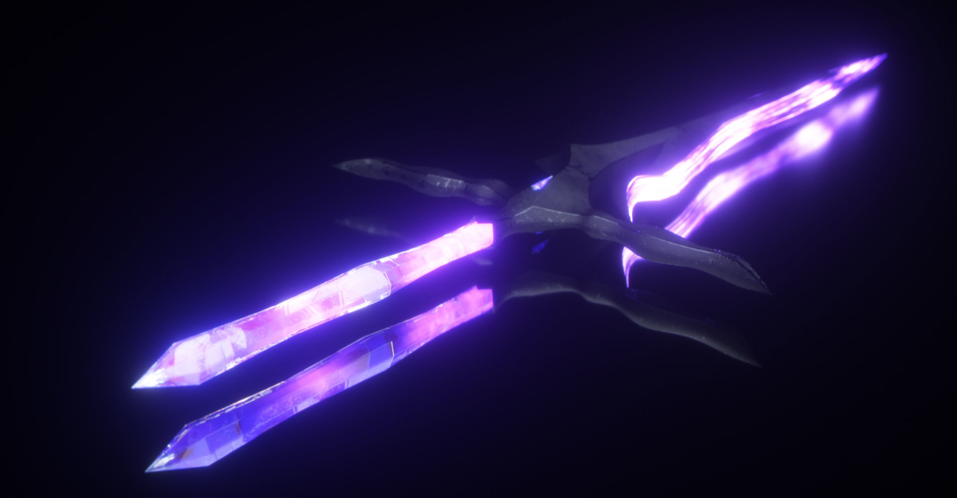 Magical Crystal Sword with Glowing Blade Low-poly 3D model_7