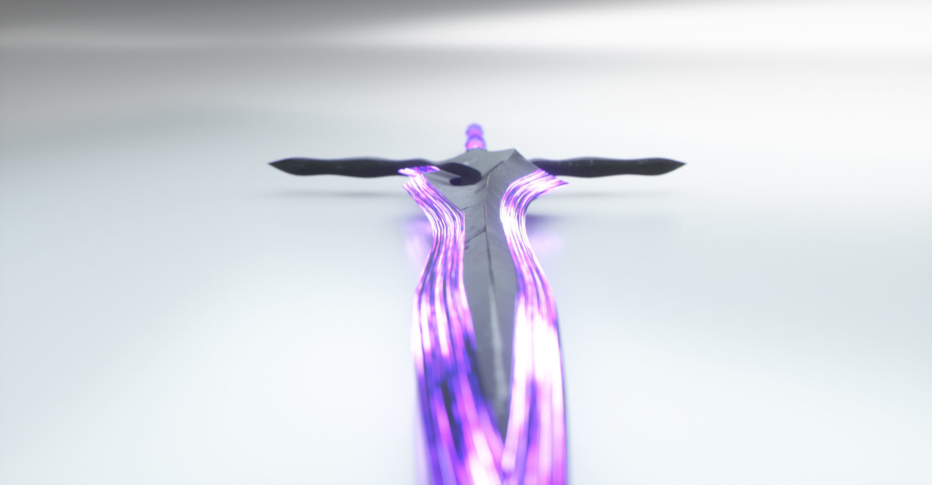 Magical Crystal Sword with Glowing Blade Low-poly 3D model_2