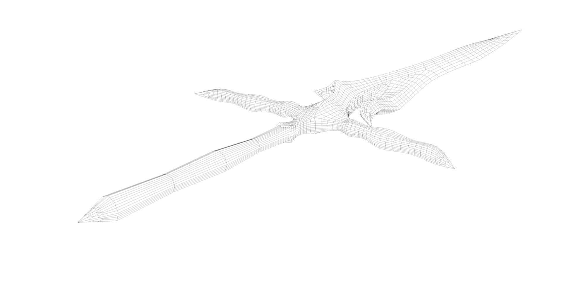 Magical Crystal Sword with Glowing Blade Low-poly 3D model_9