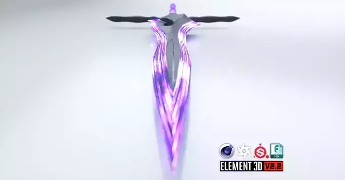 Magical Crystal Sword with Glowing Blade Low-poly 3D model