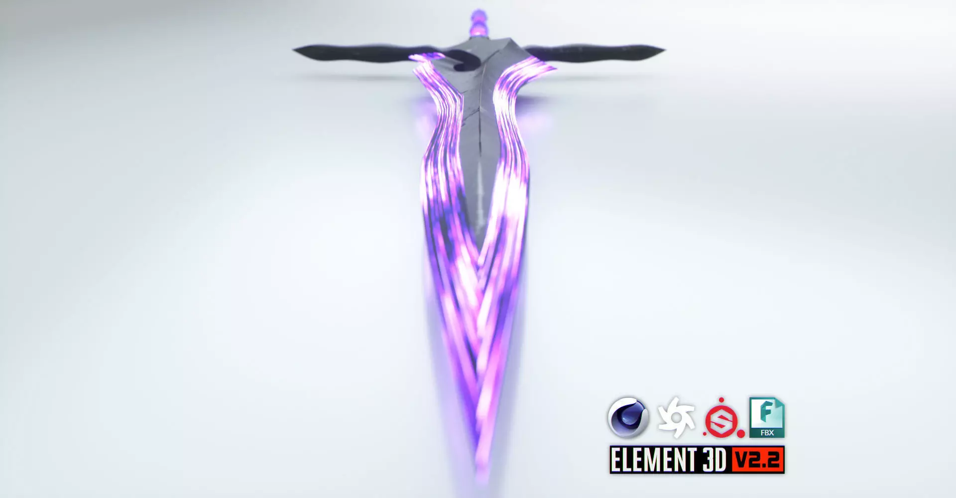 Magical Crystal Sword with Glowing Blade Low-poly 3D model_0