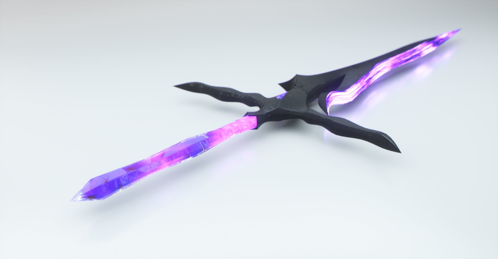 Magical Crystal Sword with Glowing Blade Low-poly 3D model_8