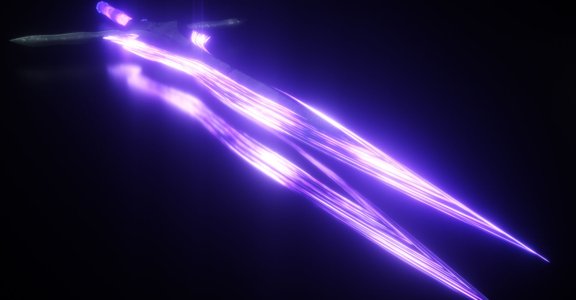 Magical Crystal Sword with Glowing Blade Low-poly 3D model_10