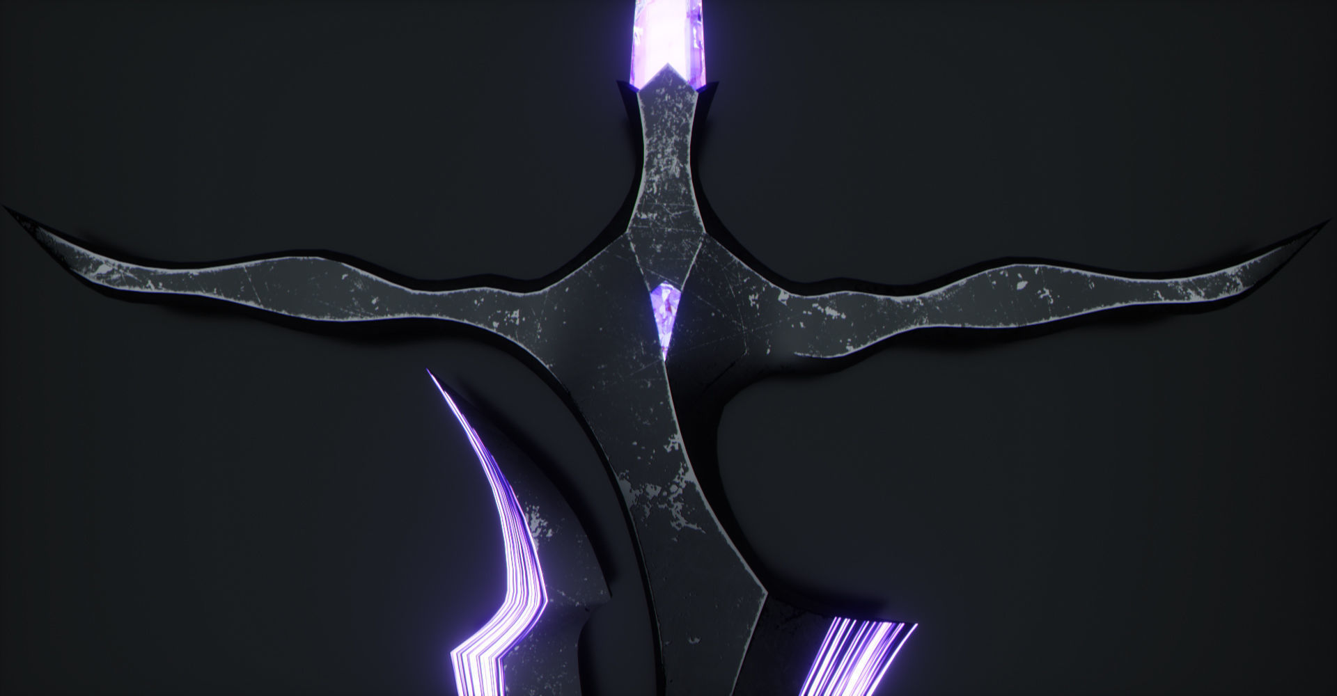 Magical Crystal Sword with Glowing Blade Low-poly 3D model_13