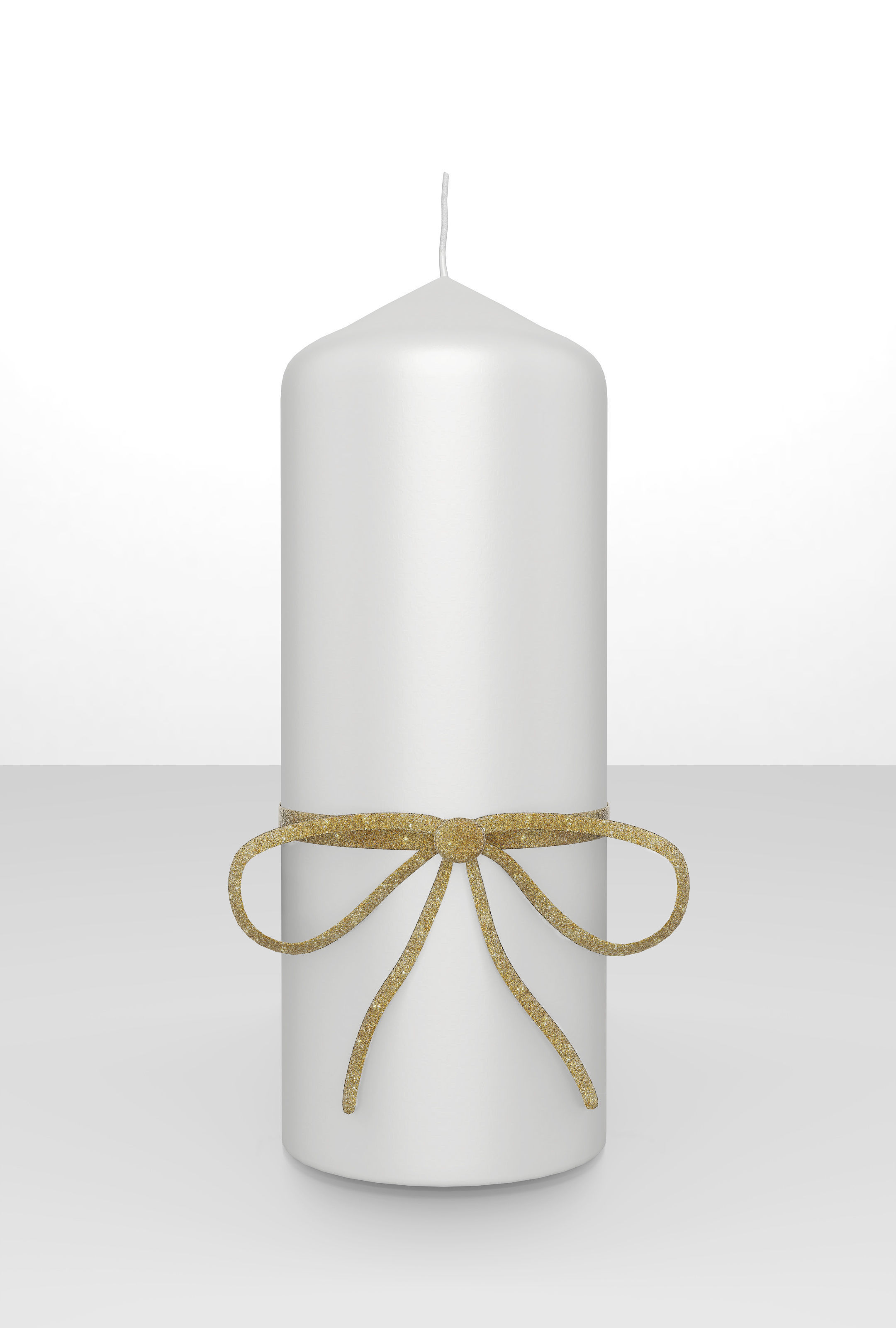 Candle Stick with a Bow 3D model_1
