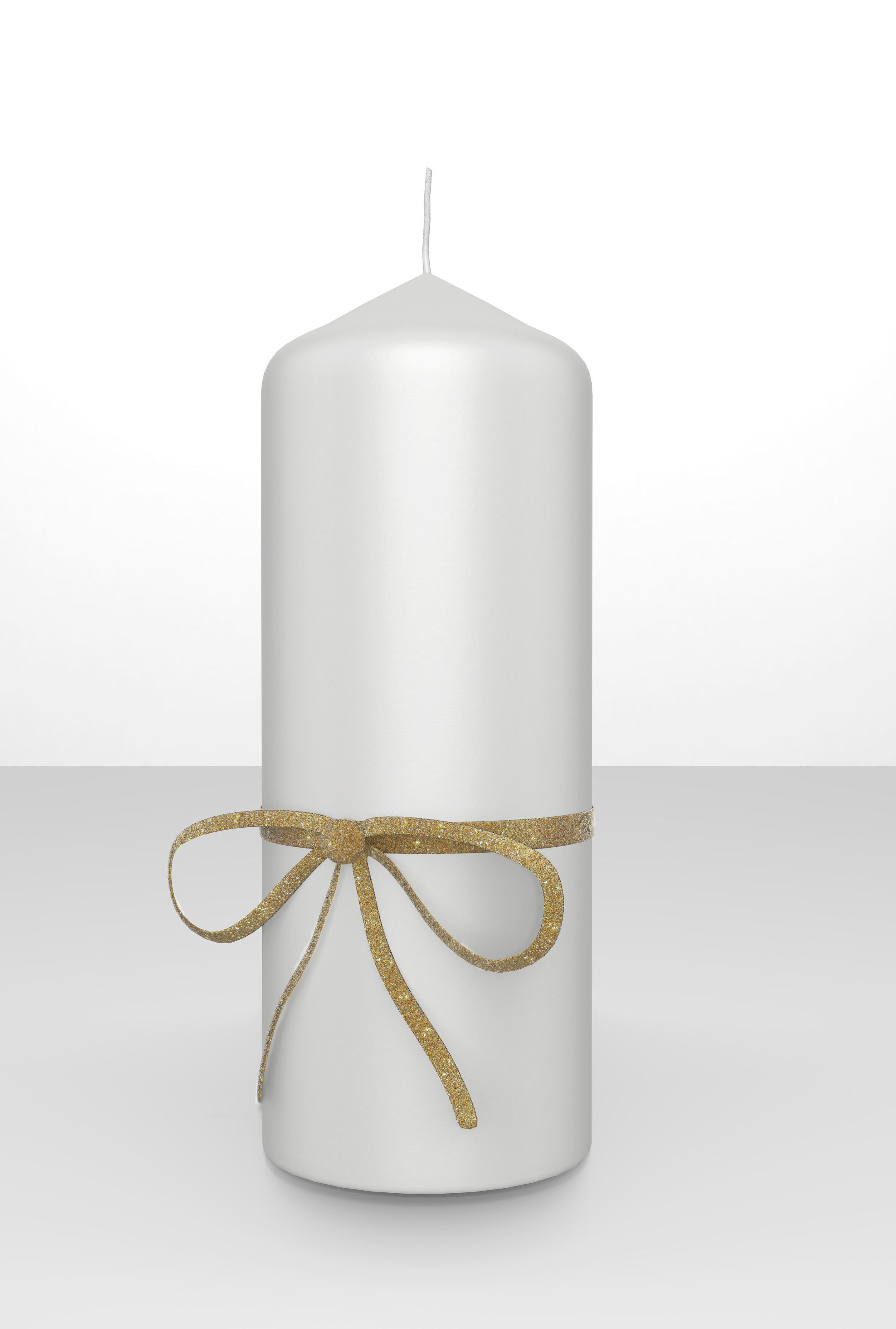 Candle Stick with a Bow 3D model_2