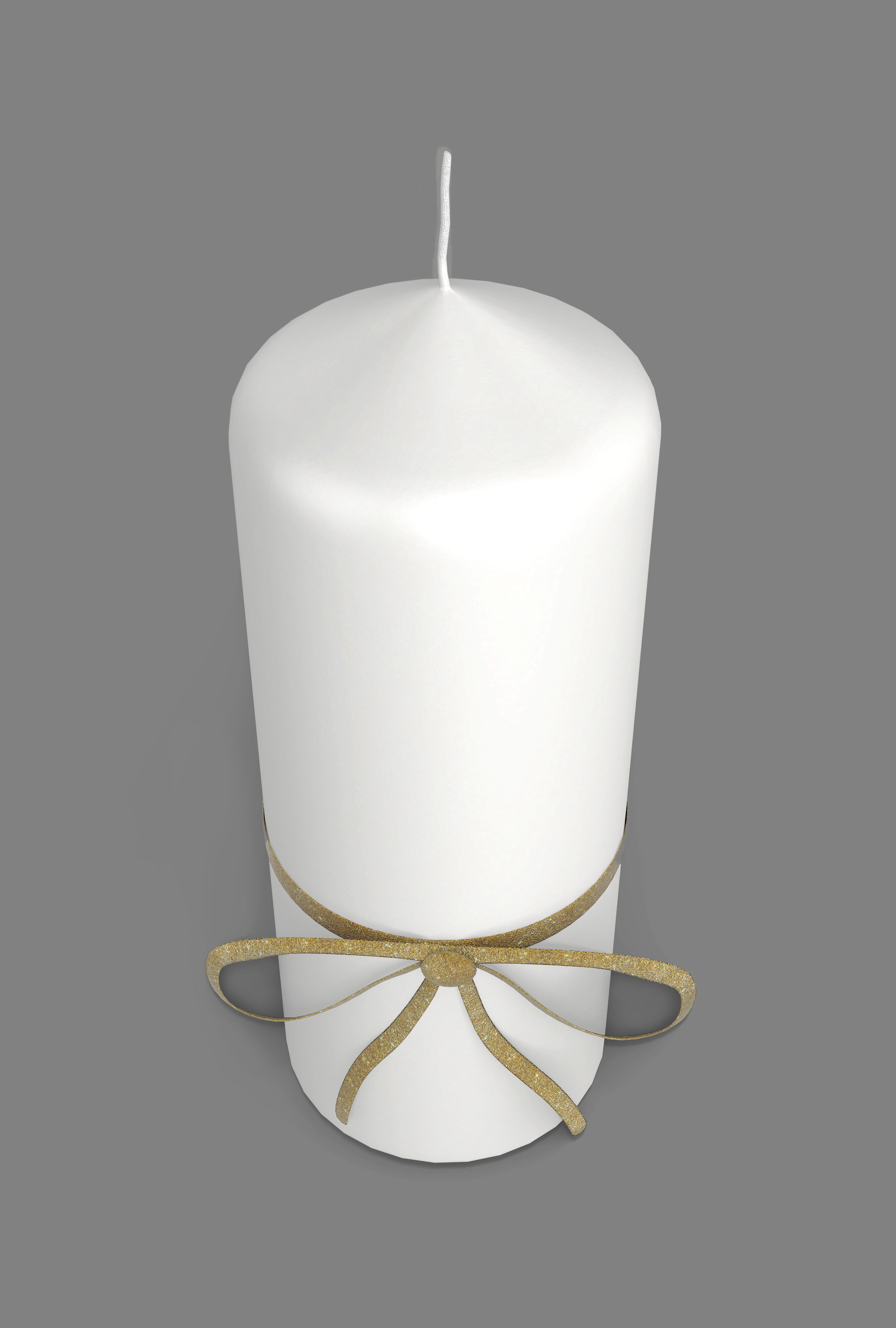 Candle Stick with a Bow 3D model_5
