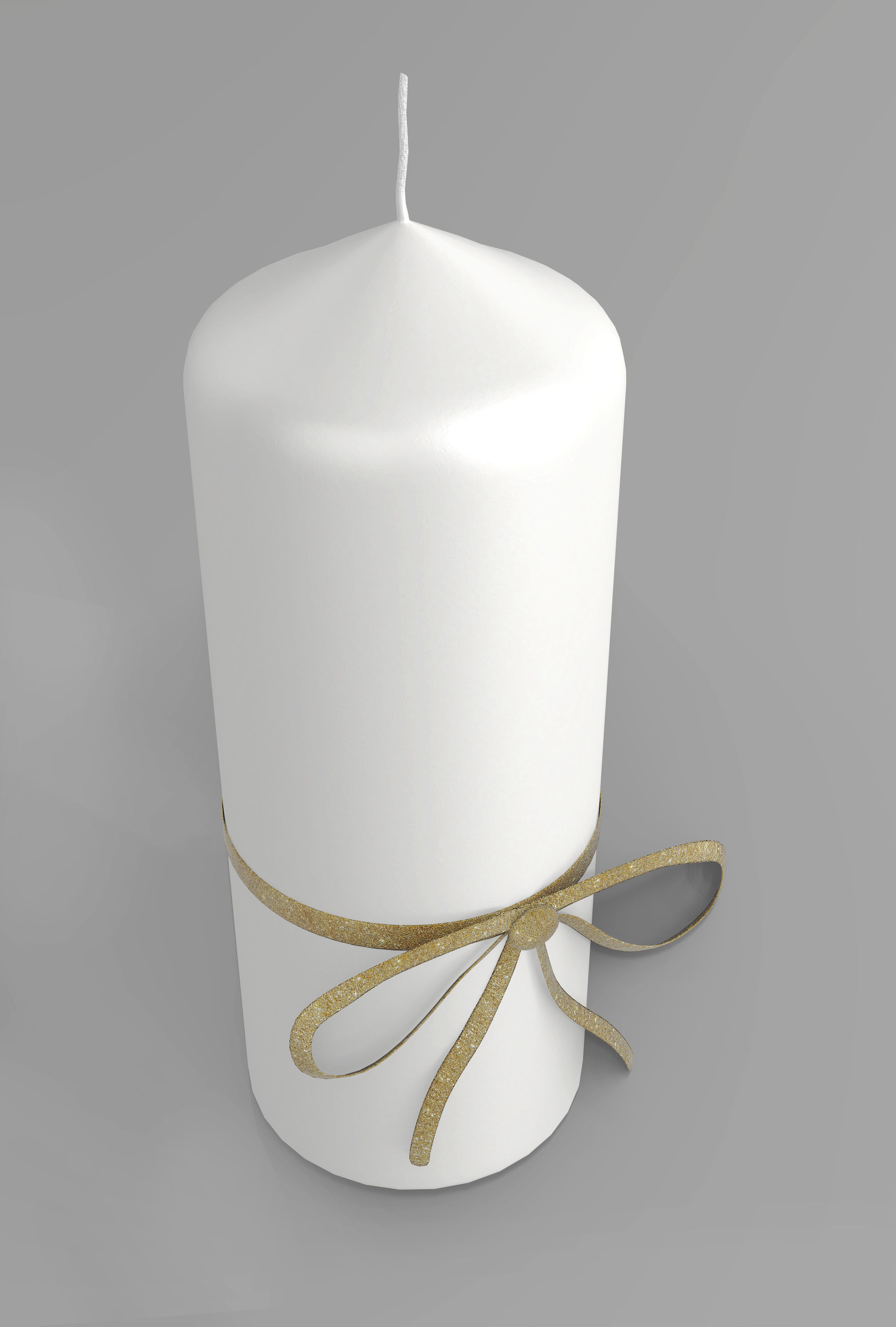 Candle Stick with a Bow 3D model_4